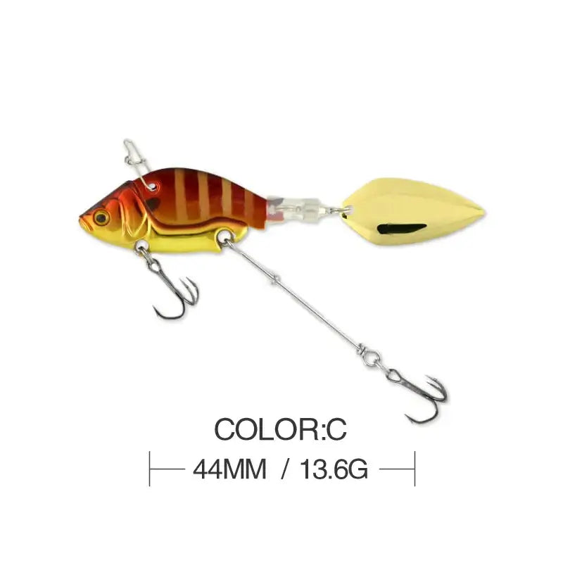 1Pcs Rotating Metal VIB vibration Bait Spinner Spoon Fishing Lures 13.6g 4.4cm Jigs Trout Winter Fishing Hard Baits Tackle Pesca.