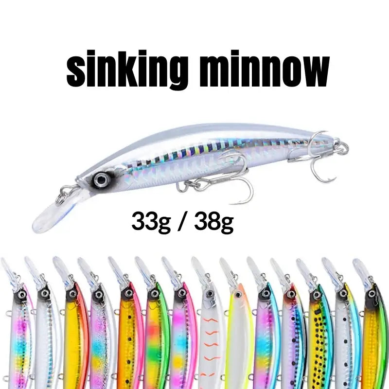 1pc 33G/10.8CM MINNOW Fishing Lure Global New Release Sinking Lure for Long Casting Hard Bait Tackle for Fly Fishing.