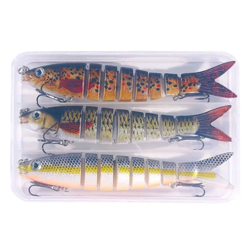 3PCS multi-jointed fishing lures in a box, 13.5cm bionic segmented bait for bass and trout fishing.
