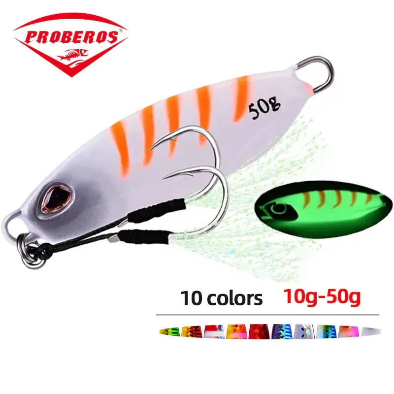 Big Jig Fishing Lure Weights 10-50g Fishing Jigs Saltwater Lures Metal Bass Jig Isca Artificial Fake Fish Glitter Holographic.