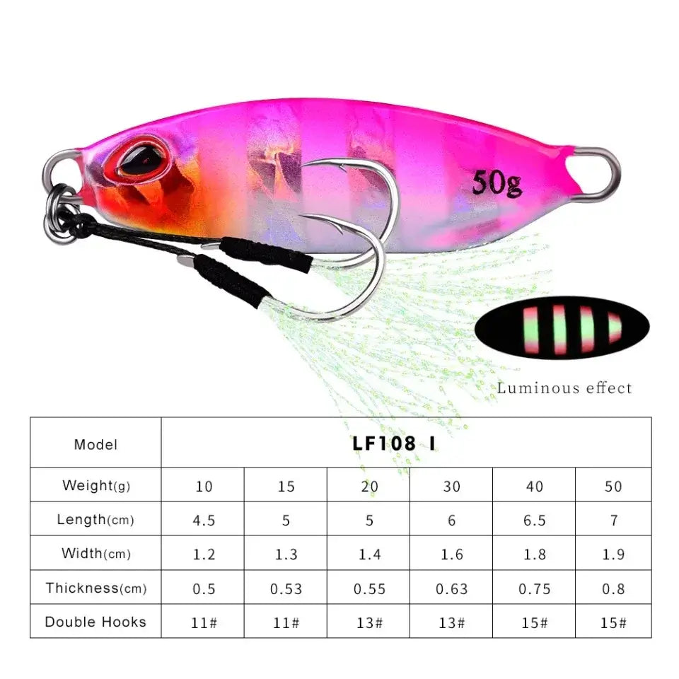 Big Jig Fishing Lure Weights 10-50g Fishing Jigs Saltwater Lures Metal Bass Jig Isca Artificial Fake Fish Glitter Holographic.