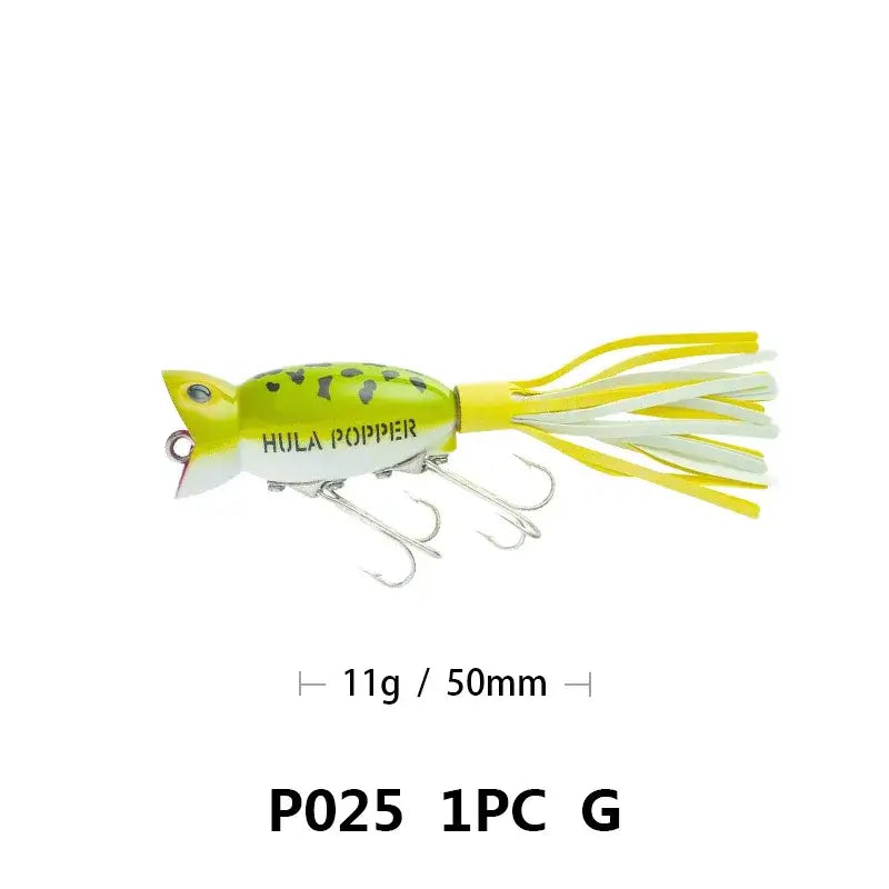 Fishing Lures Topwater Popper Bait, Artificial Wobblers, Plastic Fishing Tackle with Tail Hooks, Reservoir Pond, 5cm, 11g.
