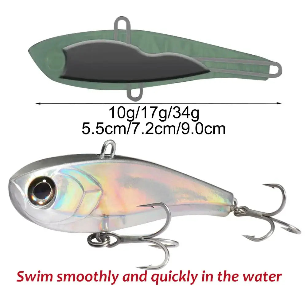 GOBAIT VIBRATION High Pitch VIB 10g 17g 34.5g Sinking Pencil Lure Long Casting Fishing Bass Pesca Swimbait Hook Silicone Bait.