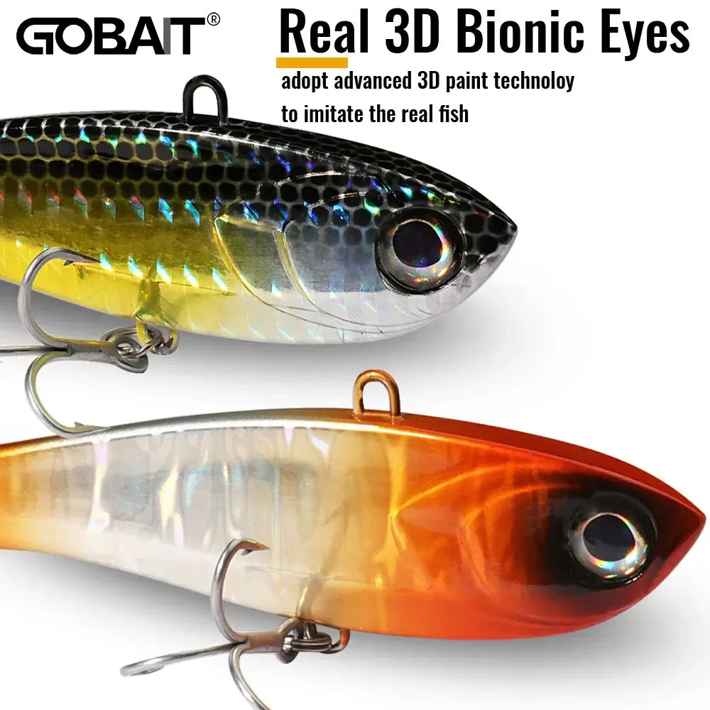 GOBAIT VIBRATION High Pitch VIB 10g 17g 34.5g Sinking Pencil Lure Long Casting Fishing Bass Pesca Swimbait Hook Silicone Bait.