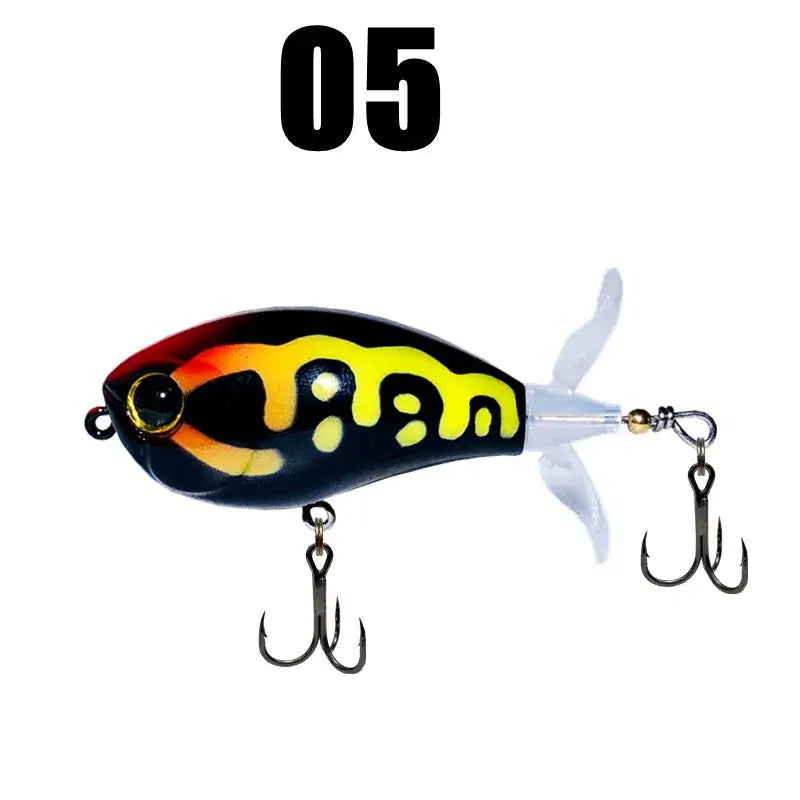 GREENSPIDER Topwater Whopper Popper Fishing Lure 7.3g 10.5g Artificial Bait Hard Popper Soft Rotating Tail Fishing Tackle.