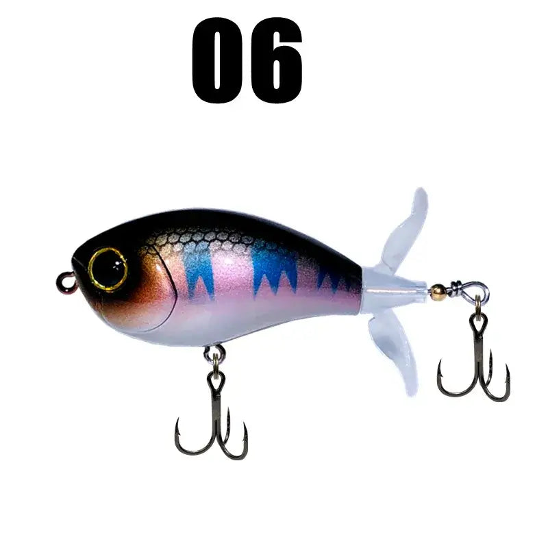 GREENSPIDER Topwater Whopper Popper Fishing Lure 7.3g 10.5g Artificial Bait Hard Popper Soft Rotating Tail Fishing Tackle.