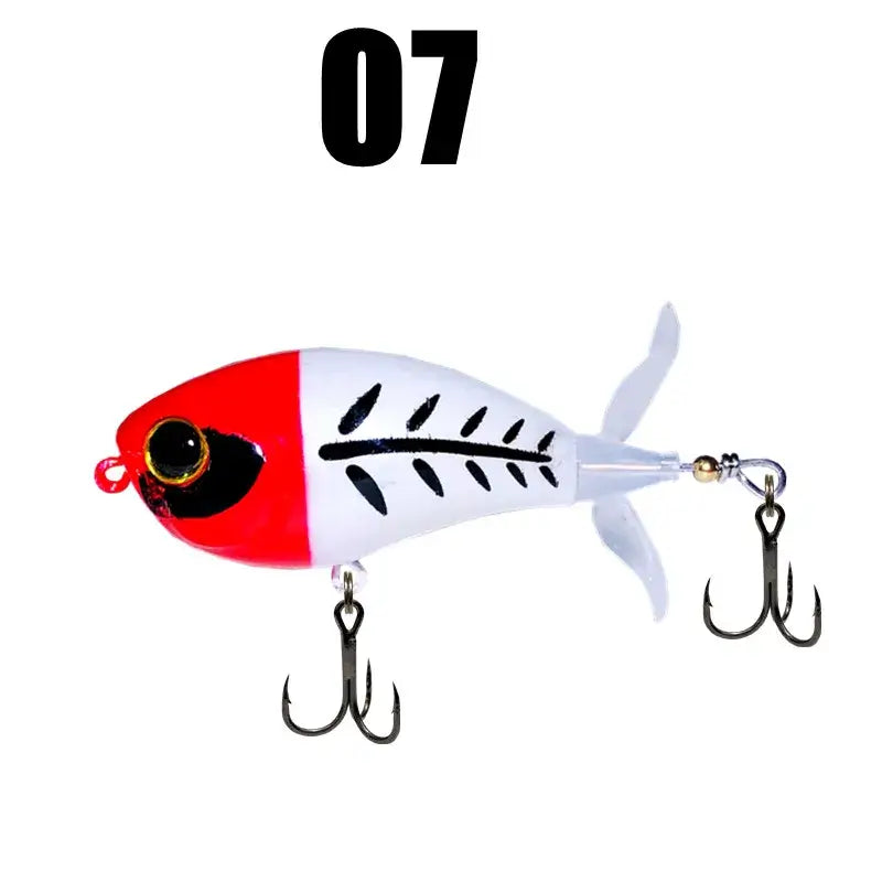 GREENSPIDER Topwater Whopper Popper Fishing Lure 7.3g 10.5g Artificial Bait Hard Popper Soft Rotating Tail Fishing Tackle.