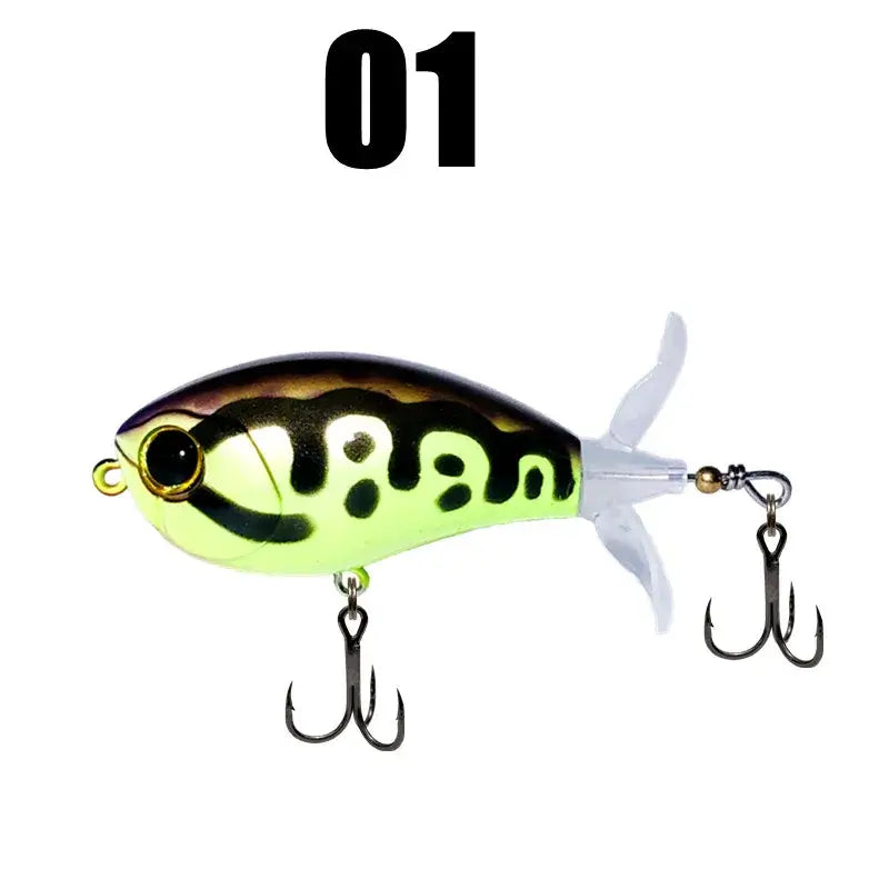 GREENSPIDER Topwater Whopper Popper Fishing Lure 7.3g 10.5g Artificial Bait Hard Popper Soft Rotating Tail Fishing Tackle.