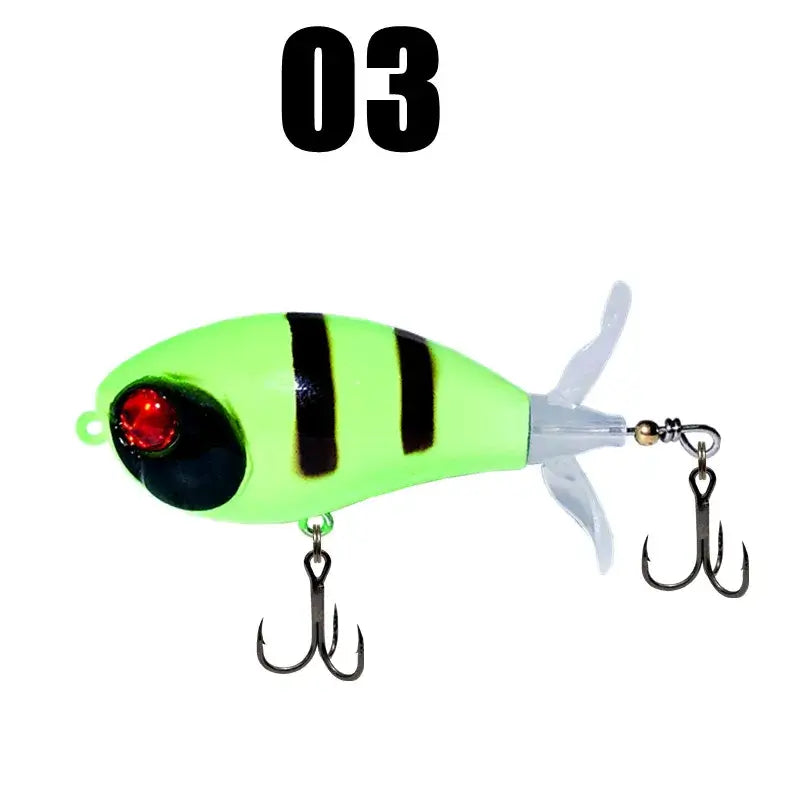 GREENSPIDER Topwater Whopper Popper Fishing Lure 7.3g 10.5g Artificial Bait Hard Popper Soft Rotating Tail Fishing Tackle.