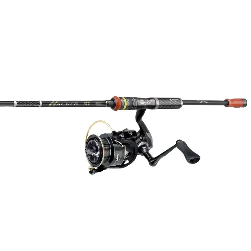 HISTAR Hacker spinning fishing rod and reel combo featuring Chinese fir carbon fiber handle and FUJI guides.