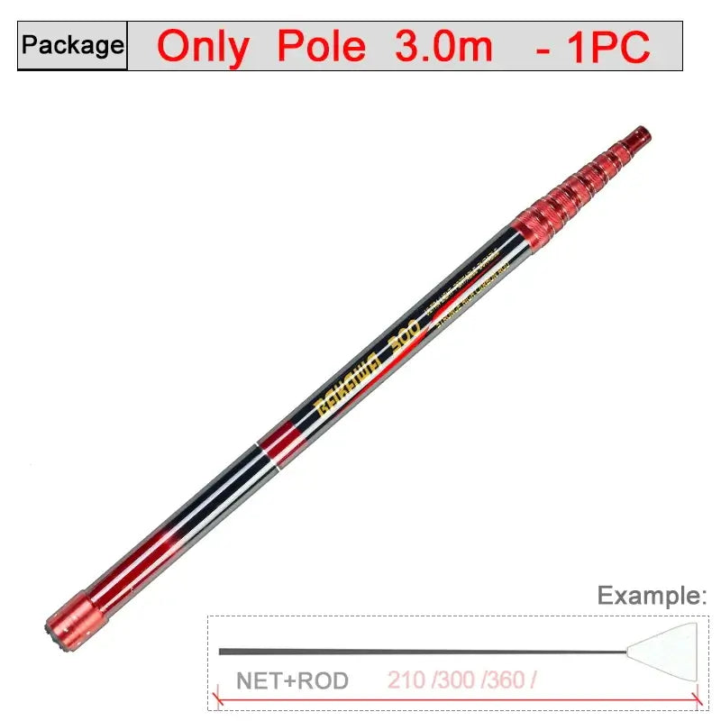 JOSBY 3m fishing net pole, lightweight and durable for easy landing, perfect for various fishing conditions.