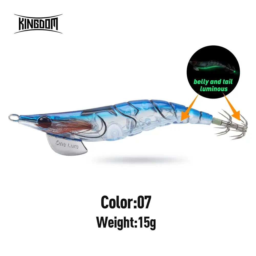 Kingdom Egi Squid Bait 3.0# 15g artificial jigging lure, luminous belly and tail, for catching octopus and cuttlefish.