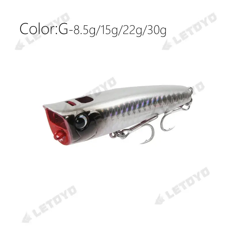 LETOYO Topwater Popper 8.5-30g floating Rock pop Artificial Hard Baits for Bass Perch Pike Fishing Lure.