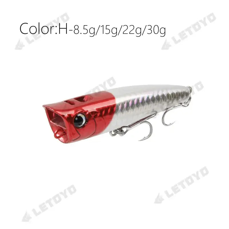 LETOYO Topwater Popper 8.5-30g floating Rock pop Artificial Hard Baits for Bass Perch Pike Fishing Lure.