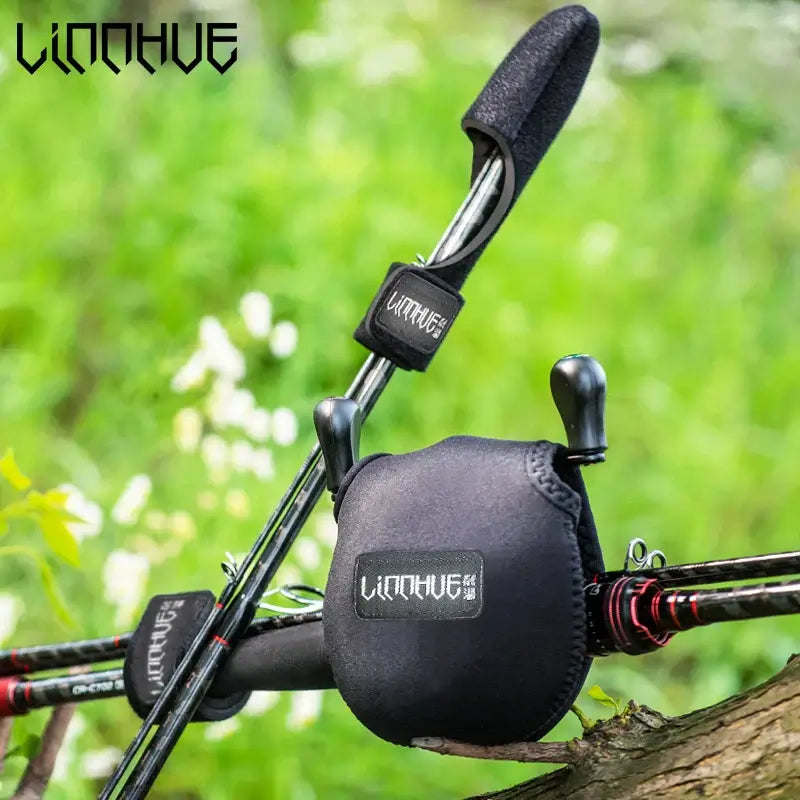 LINNHUE portable fishing reel bag pouch providing waterproof protection for spinning and baitcasting reels.