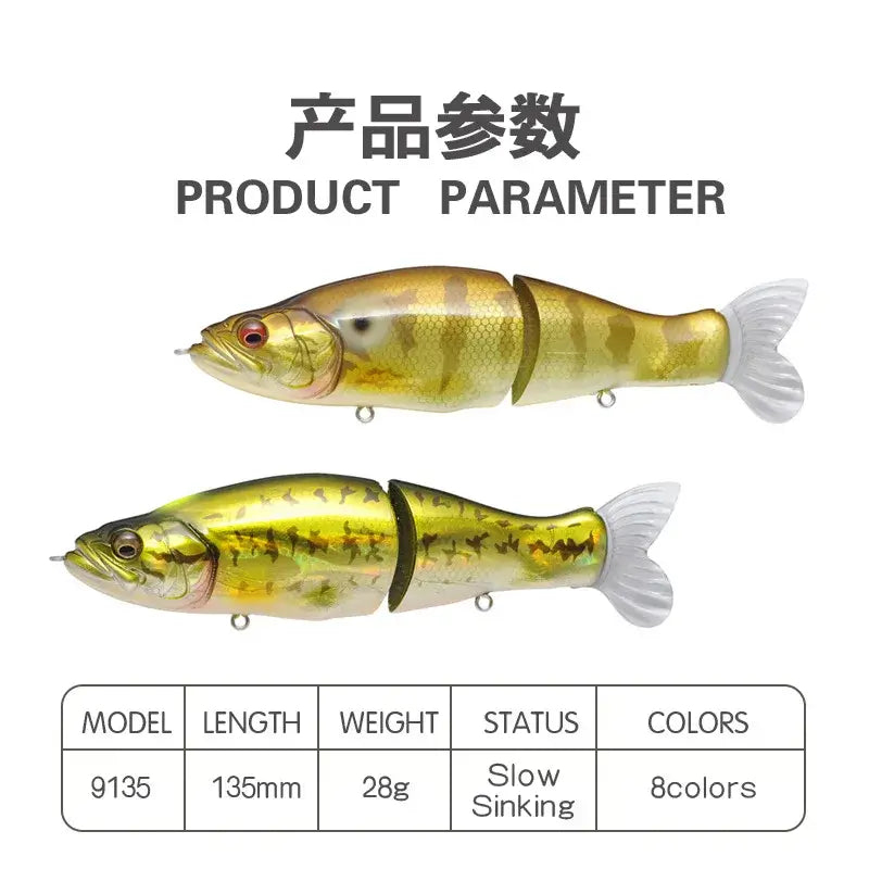 Multi-Jointed Fishing Lure Swimbait 13.5cm 28g Hard Wobblers Lure Fishing Tackl Sink Slowly Pencil Sinking Fishing Lure Trout.