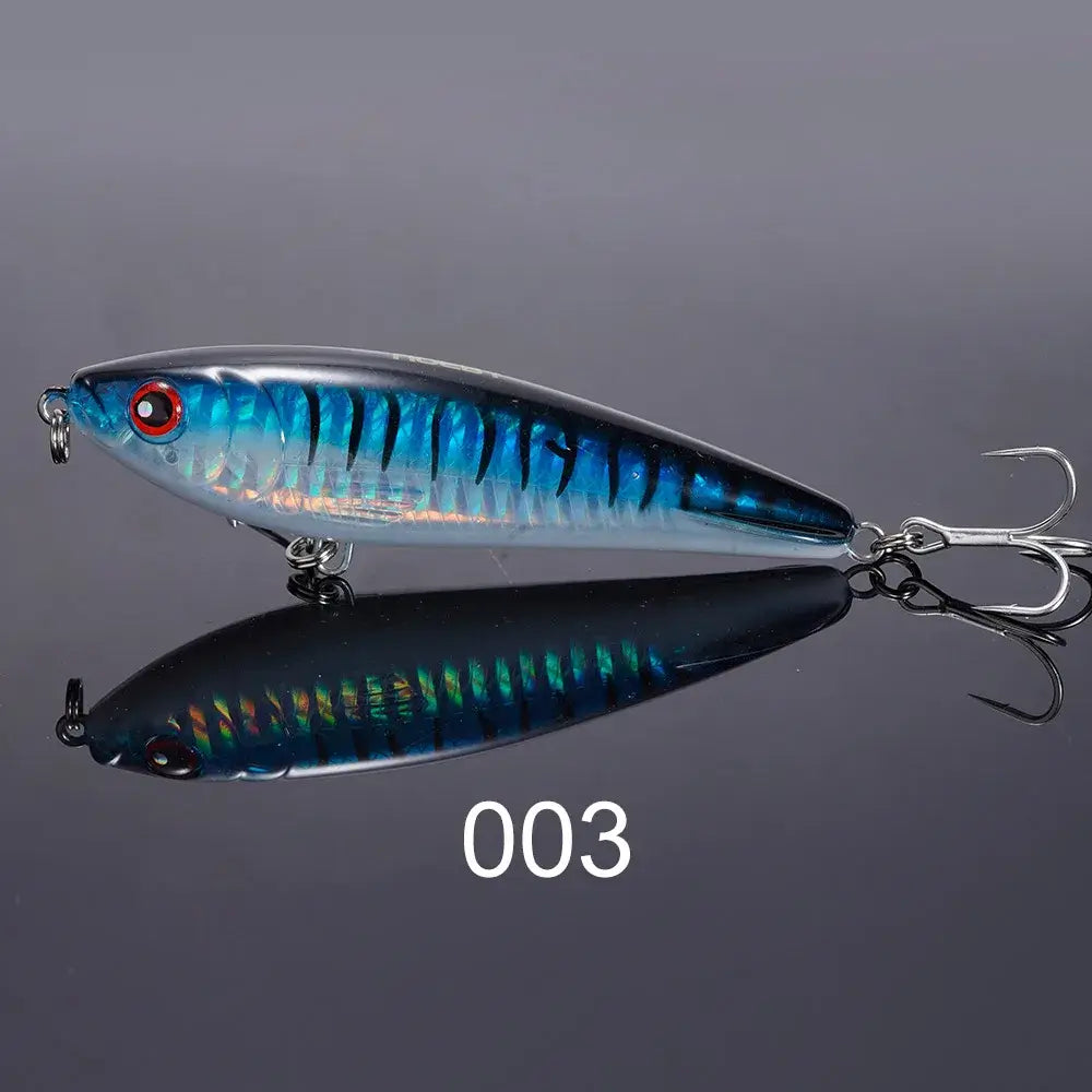 NOEBY 95S Stickbait Wobbler, 95mm, 25g, blue and silver color, ideal for saltwater fishing and mimicking dead fish.