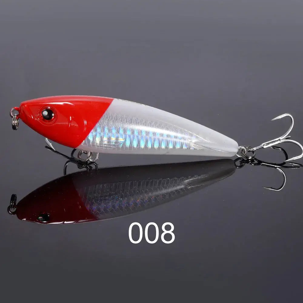NOEBY 95S Stickbait Wobbler in red and white, 95mm long, 25g, perfect for saltwater fishing lures.