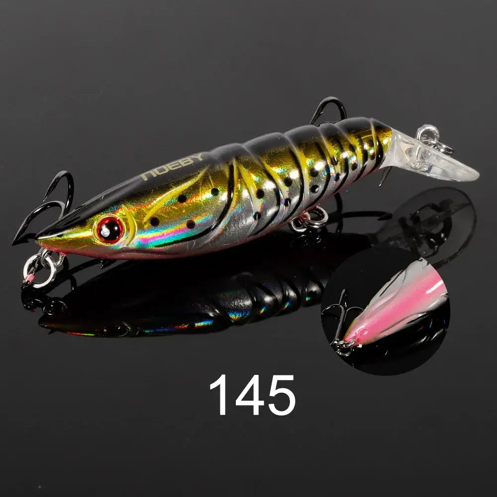 NOEBY artificial shrimp minnow fishing lure, 60mm 7g, designed for pike and sea bass, featuring vibrant colors.