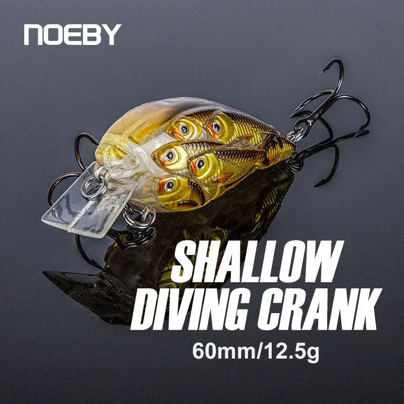 NOEBY-Minnow Fishing Lures, Floating Wobblers, Shallow Diving Crank Baits, Pike Fishing Baits, 60mm, 12.5g - Rods & Lures