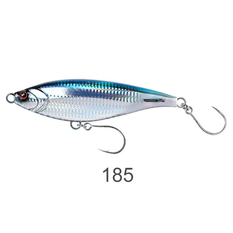 NOEBY Sinking Pencil Fishing Lure 185mm, ideal for sea bass and tuna, features a sleek design for long casting and underwater action.