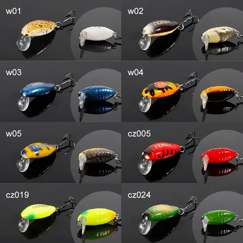 Various Noeby 28mm mini crankbaits in multiple colors, designed for trout fishing and durable performance.