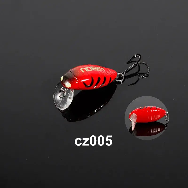 Noeby 28mm 2g Mini Floating Minnow Crankbait in red, designed for trout fishing and high performance.