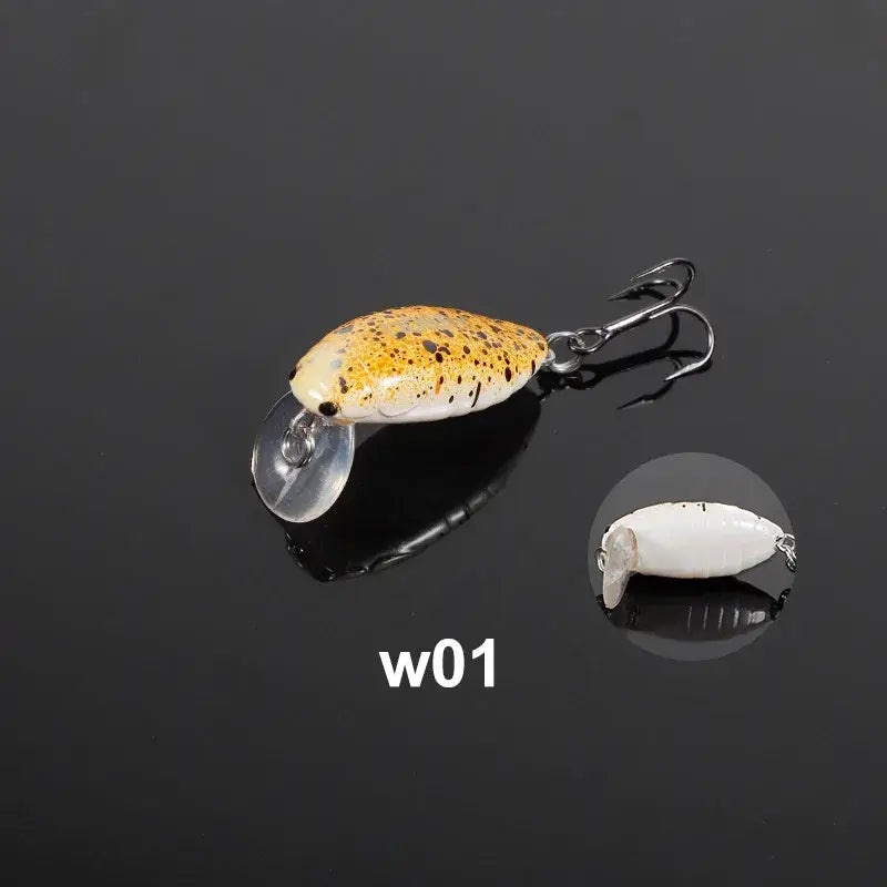 Noeby 28mm 2g Mini Floating Minnow Fishing Lure in orange and white, designed for trout fishing tackle.