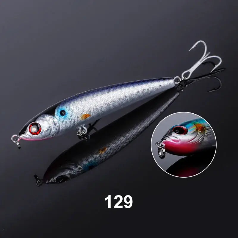 Noeby Sinking Pencil Fishing Lure 129, 14cm stick bait with realistic details for tuna fishing