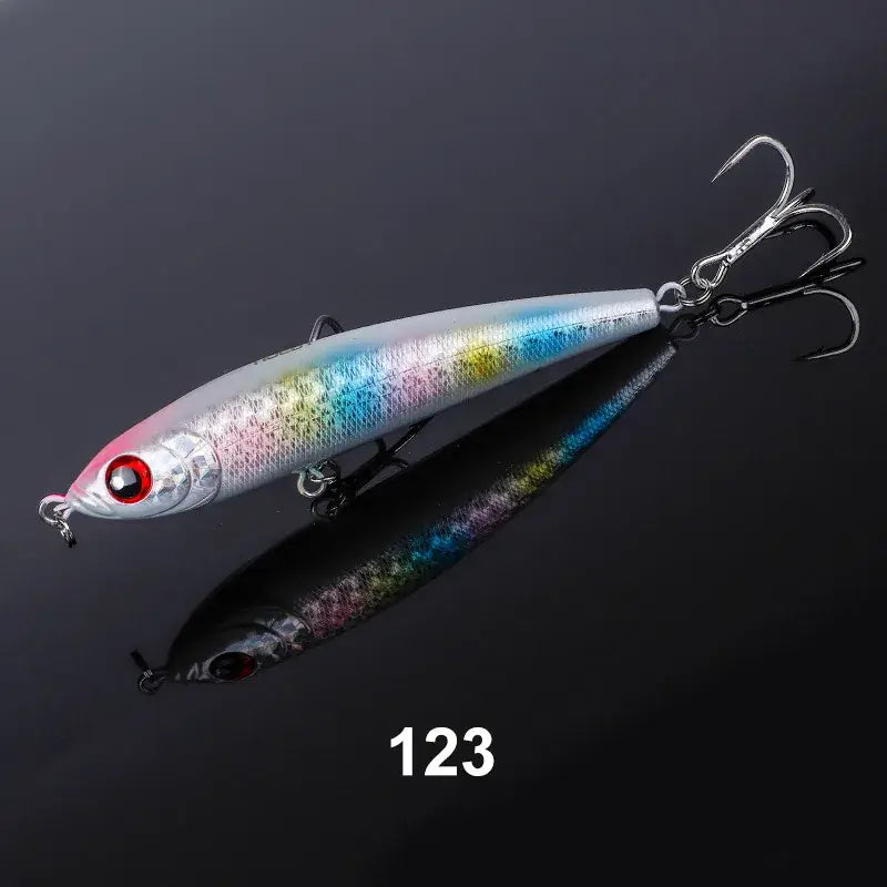 Noeby sinking pencil fishing lure showcasing colorful design for tuna fishing, ideal for serious anglers.