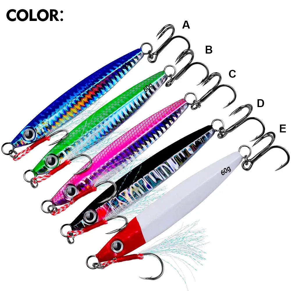 PROBEROS 1pc Metal Jig 10g 15g 20g 30g 40g 60g Durable Bionic Hard Bait with Realistic Design - Perfect Sea Fishing Accessory.