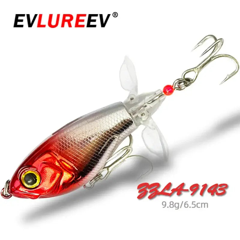 Spin Bait 6.5cm 9.8g Topwater Whopper Popper Fishing Lures Rotating Double Propeller Tail Artificial Bait Floating Wobblers.
