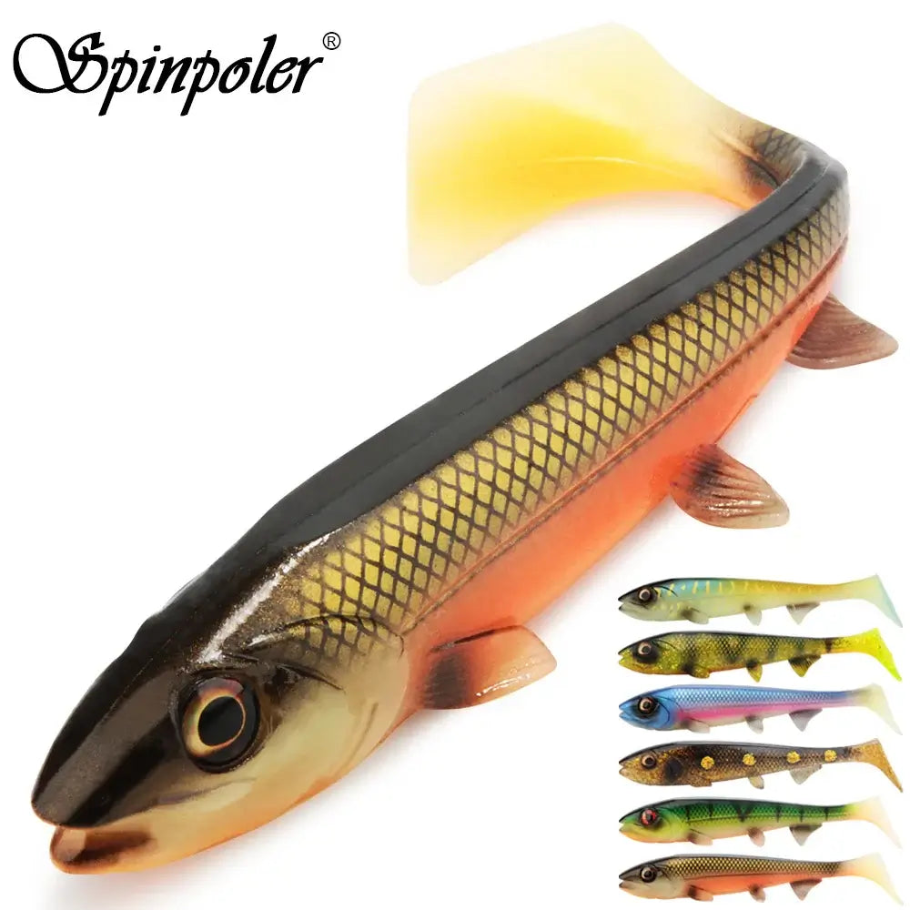 Spinpoler Bombshad Square Tail Swimbait Shad Pike Lures 14cm 18cm Printing Silicone Artificial For Big Catch Sea Fishing Wobbler.