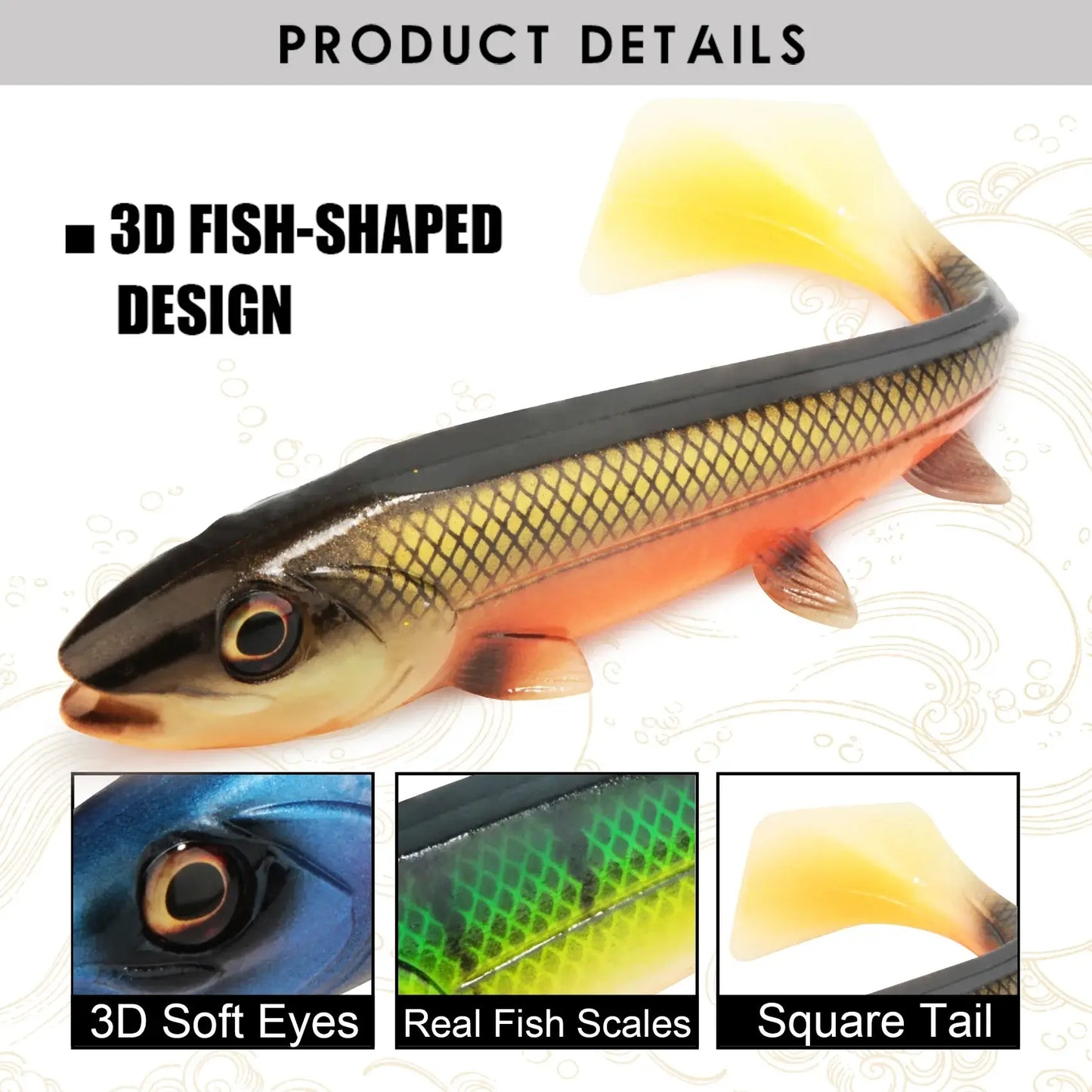 Spinpoler Bombshad Square Tail Swimbait Shad Pike Lures 14cm 18cm Printing Silicone Artificial For Big Catch Sea Fishing Wobbler.