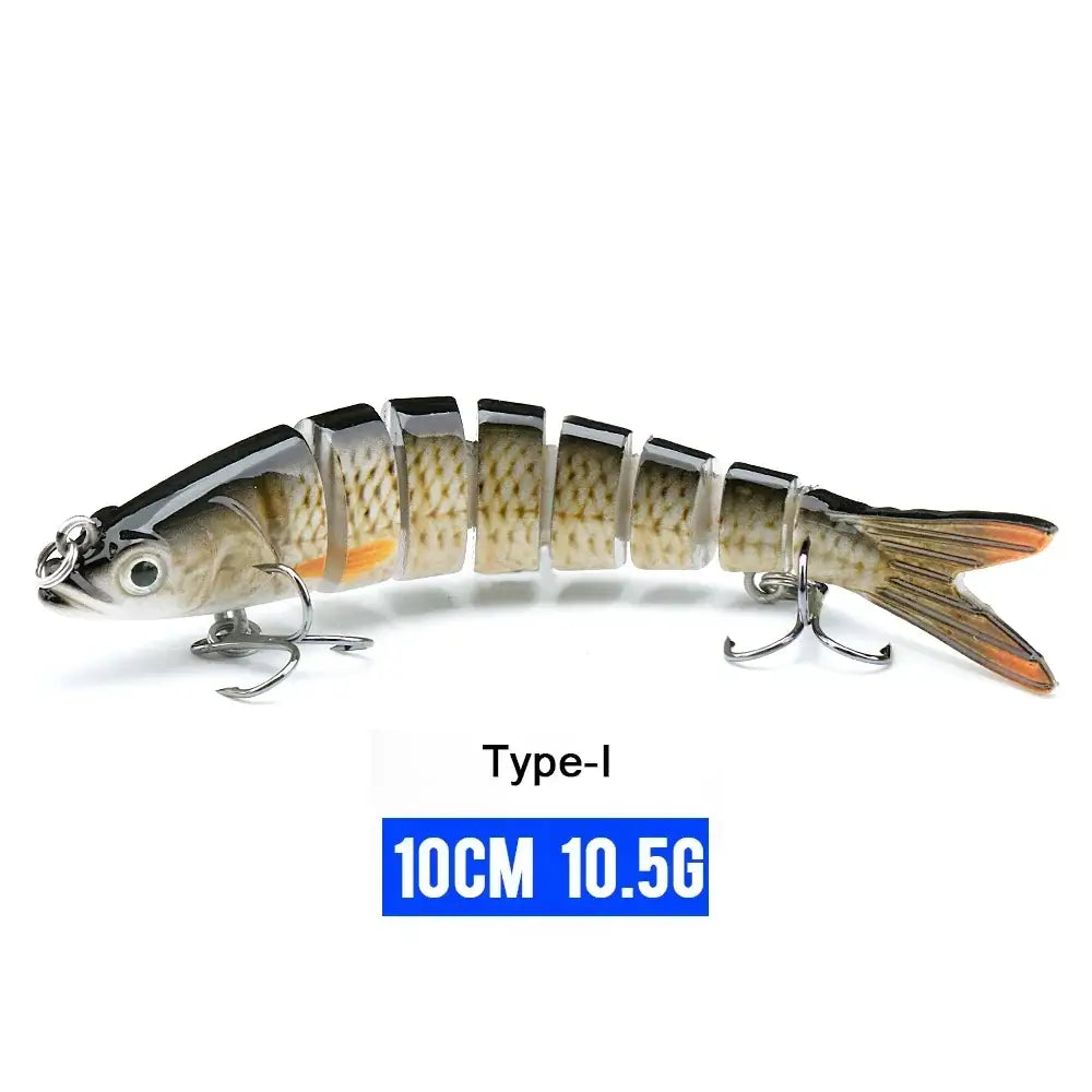 VTAVTA 10cm jointed wobbler fishing lure, 8-segment hard bait with lifelike swimming action, weighing 10.5g.