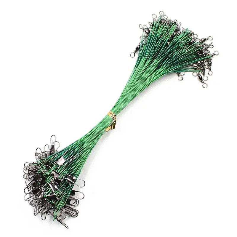Aorace anti-bite steel fishing leader wires with swivels, ideal for durable and tangle-free fishing setups.