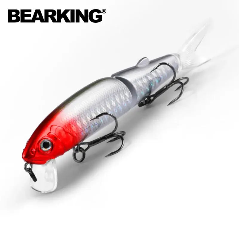 Bearking 11.3cm 13.7g hot fishing lure minnow quality professional bait swim bait jointed bait equipped black or white hook.