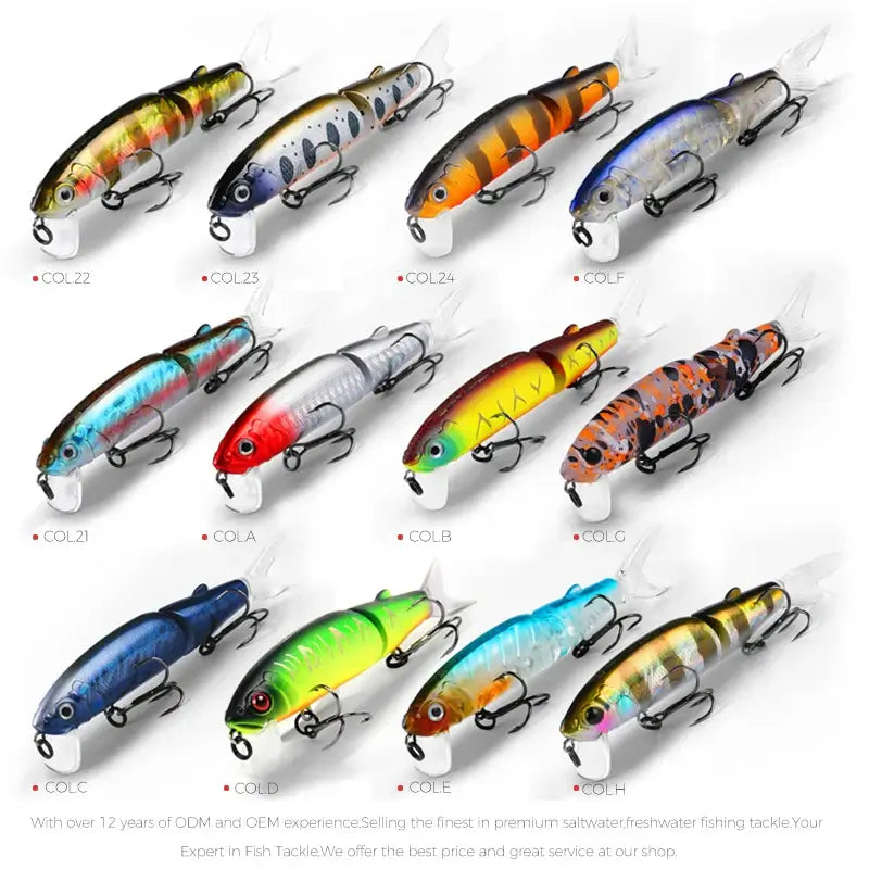 Bearking 11.3cm 13.7g hot fishing lure minnow quality professional bait swim bait jointed bait equipped black or white hook.