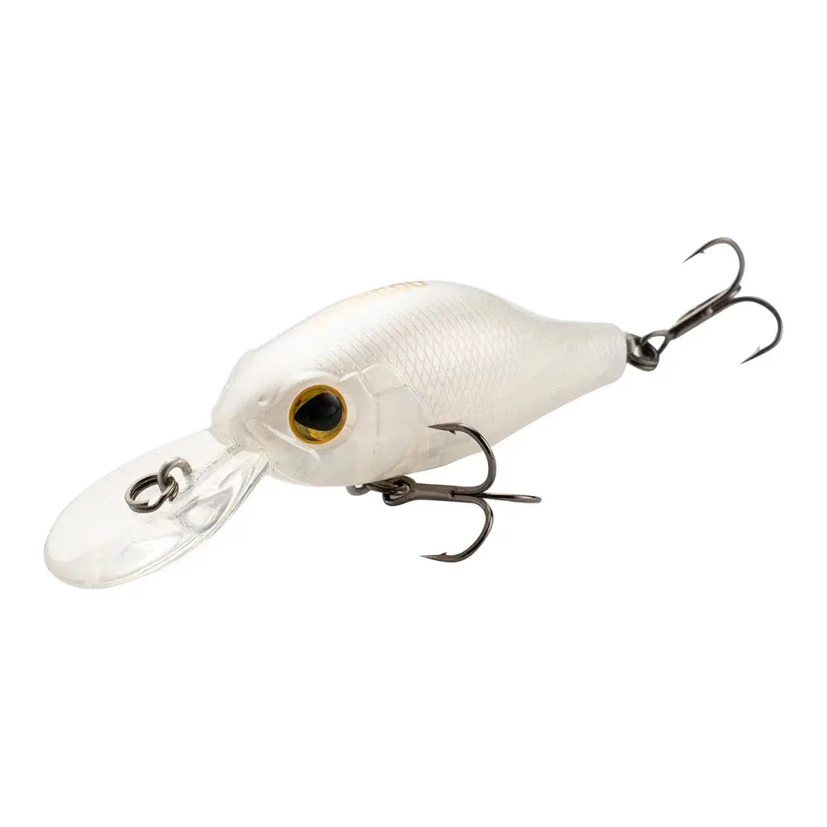 Crankbaits Fishing Lure Floating Wobbler, 55mm, clear design with hooks, ideal for catching pike and minnows.