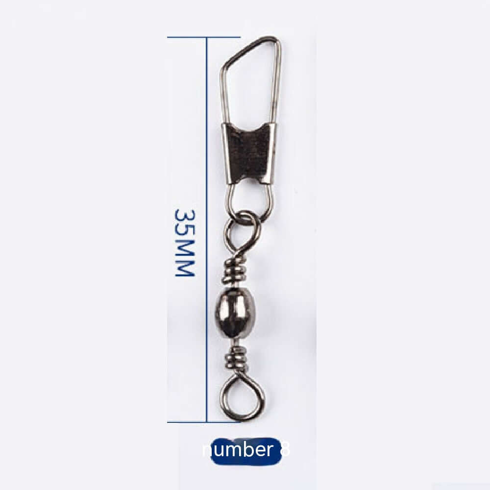 Fishing gear connector accessories featuring a steel type A connector size 8, lightweight, durable, and flexible design.