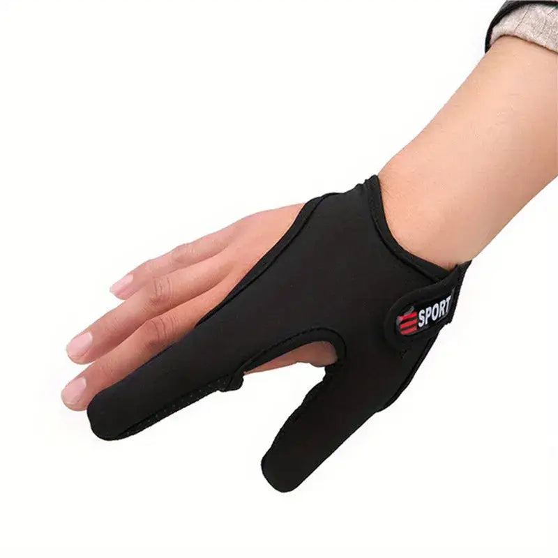 Fishing gloves with two fingers, anti-slip design, ideal for fishing and outdoor activities.