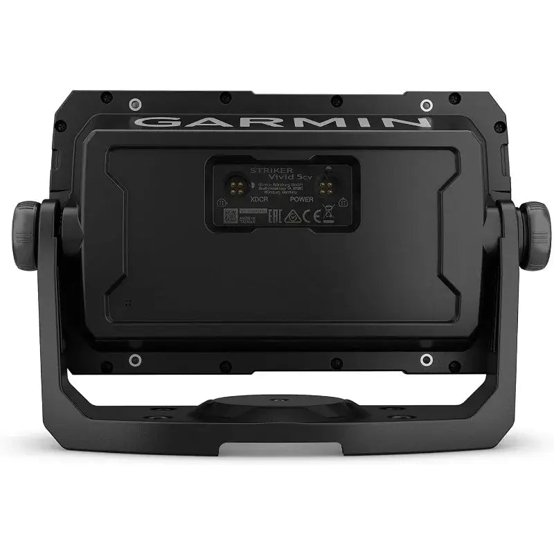 Garmin Striker Vivid 5cv back view showing ports and mounting options for the color fishfinder.
