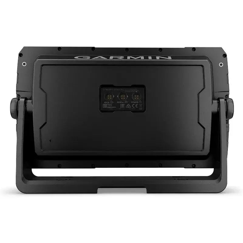Garmin Striker Vivid Bundles back view showcasing rugged design and display for fish detection and GPS navigation.