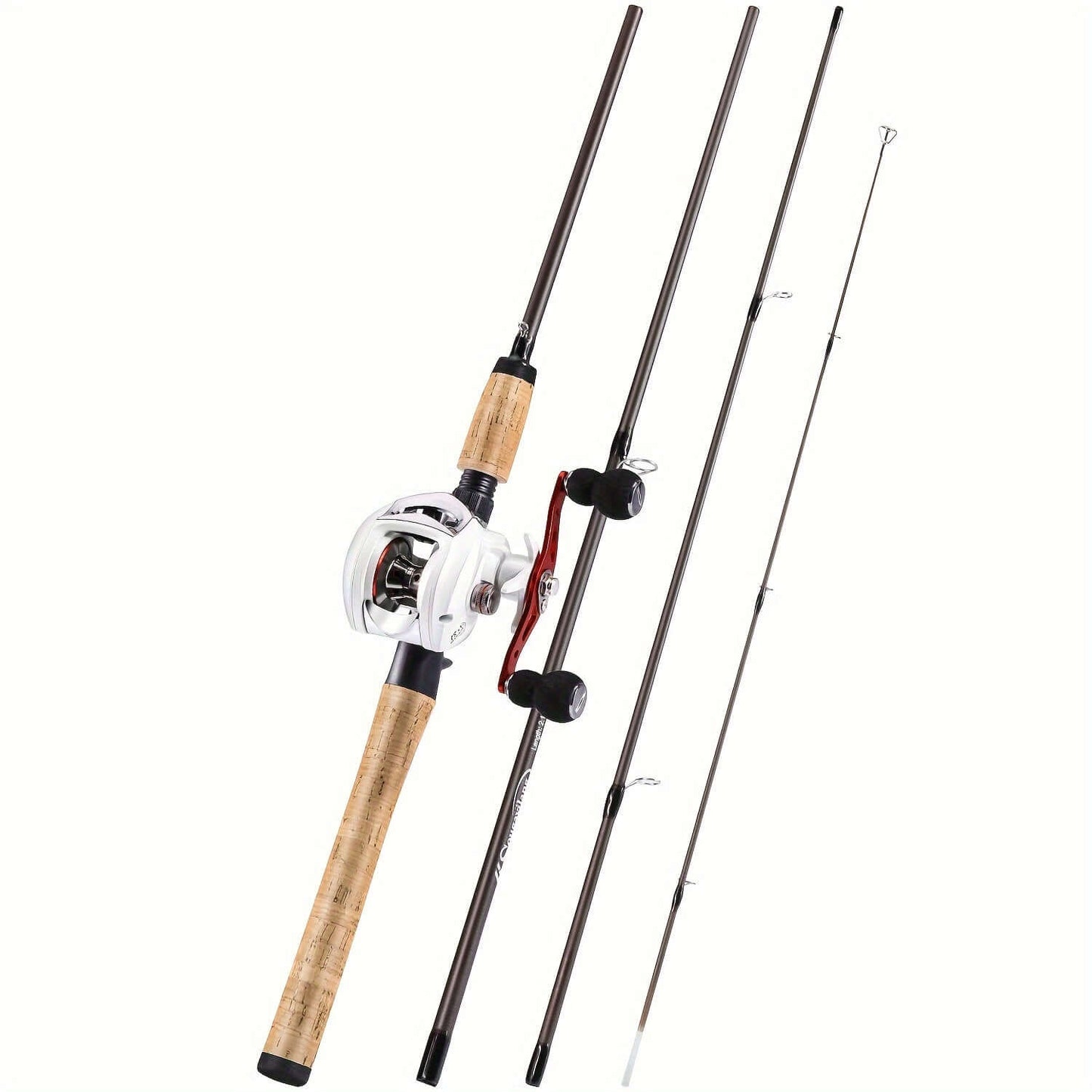 Sougayilang Fishing Rod And Reel Combo - 4 Sections 2.1M/6.89Ft Wooden Handle, 18+1BB Max Drag 10kg/22LB Baitcasting Reel - For Freshwater & Saltwater Fishing - Suitable for Beginners & Experienced Anglers - Great Gift for Fishing Enthusiasts.