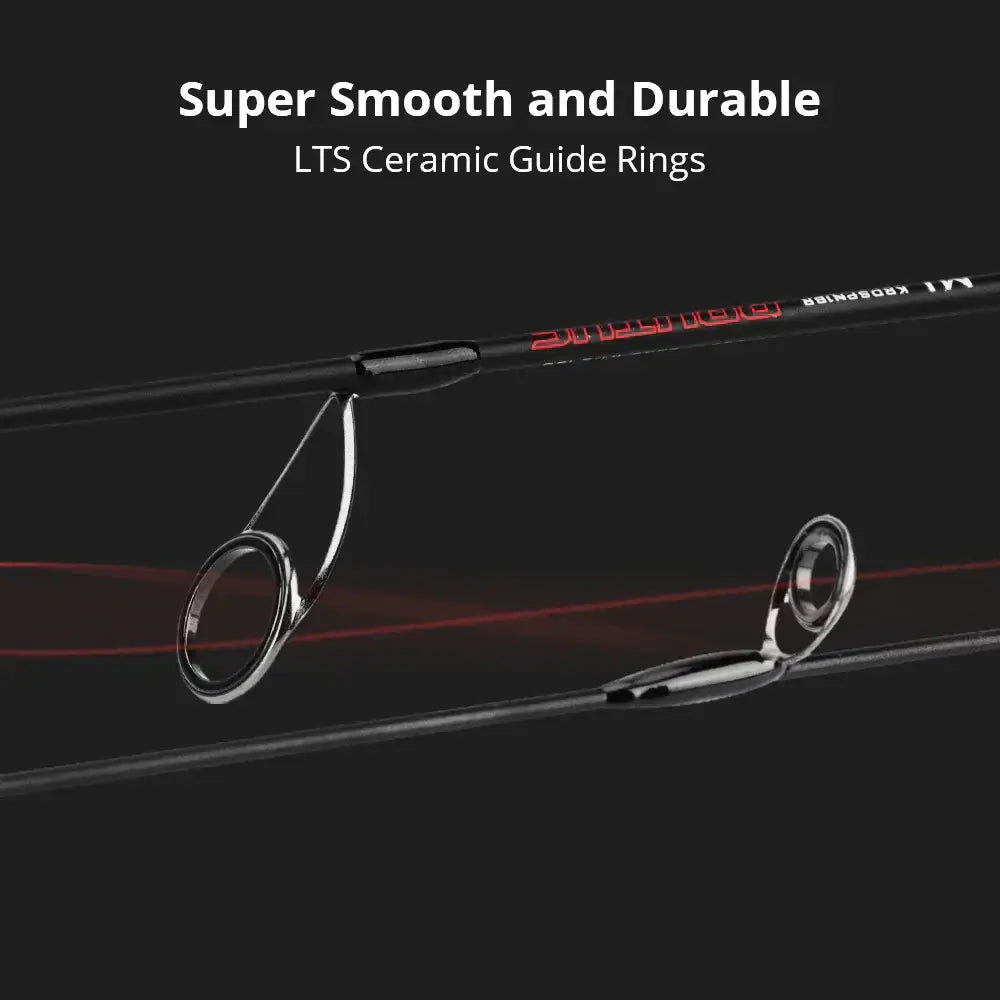 LTS Ceramic Guide Rings on KastKing fishing rod, showcasing super smooth and durable design.