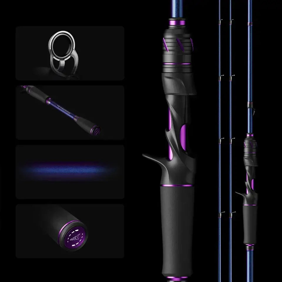 KastKing Royale Legend III carbon spinning casting fishing rod with sleek design and purple accents.