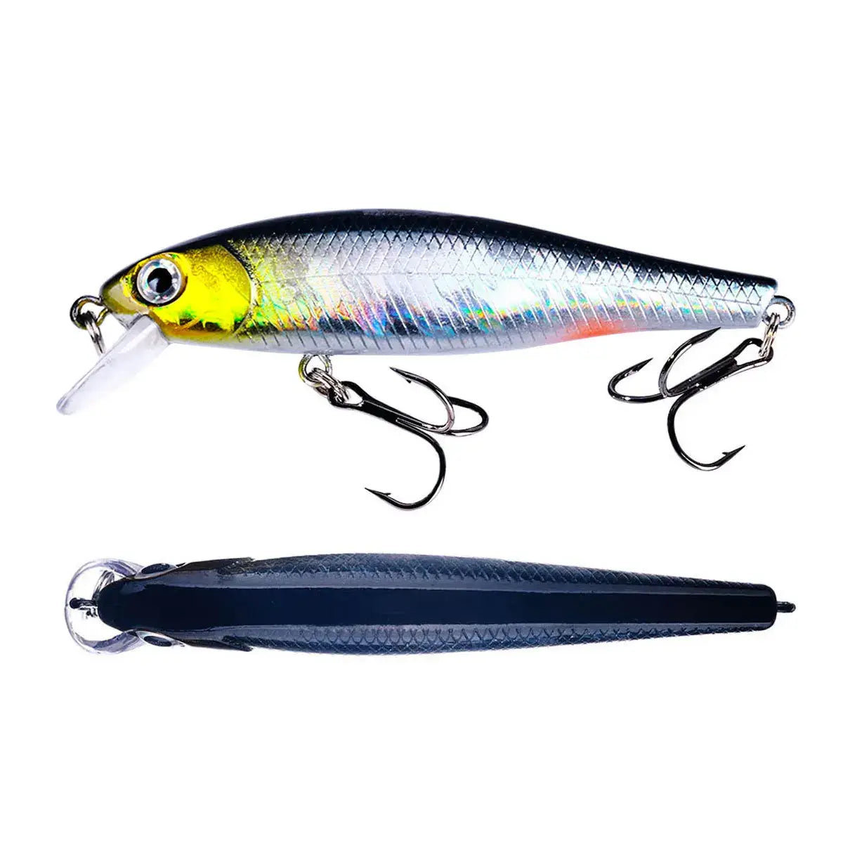 Minnow crank wobble jerkbait fishing lure 8.8Cm 9G ideal for bass pike carp with realistic swimming action.