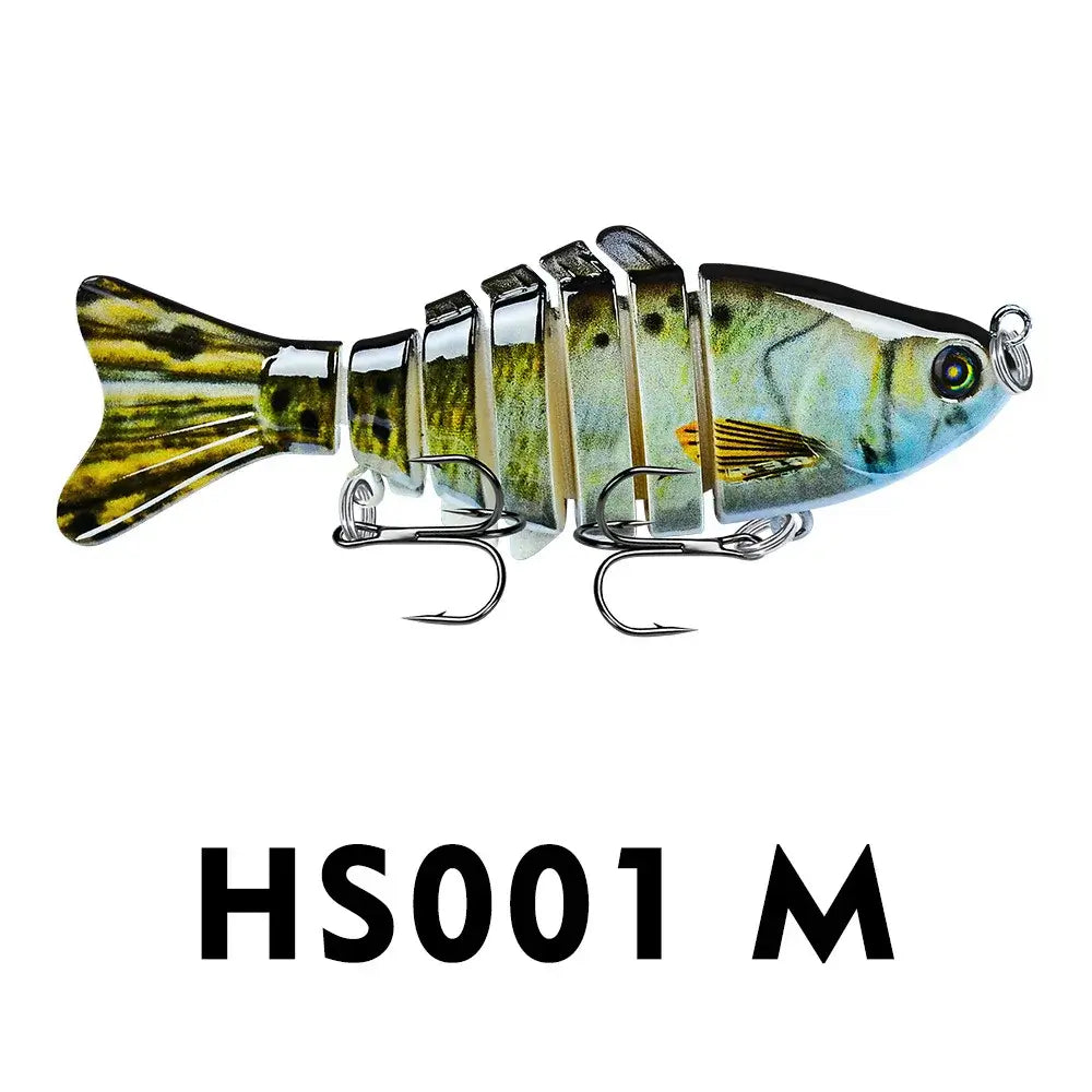PRO BEROS Multi Jointed Swimbait, slow sinking segmented bass lure for freshwater and saltwater fishing.