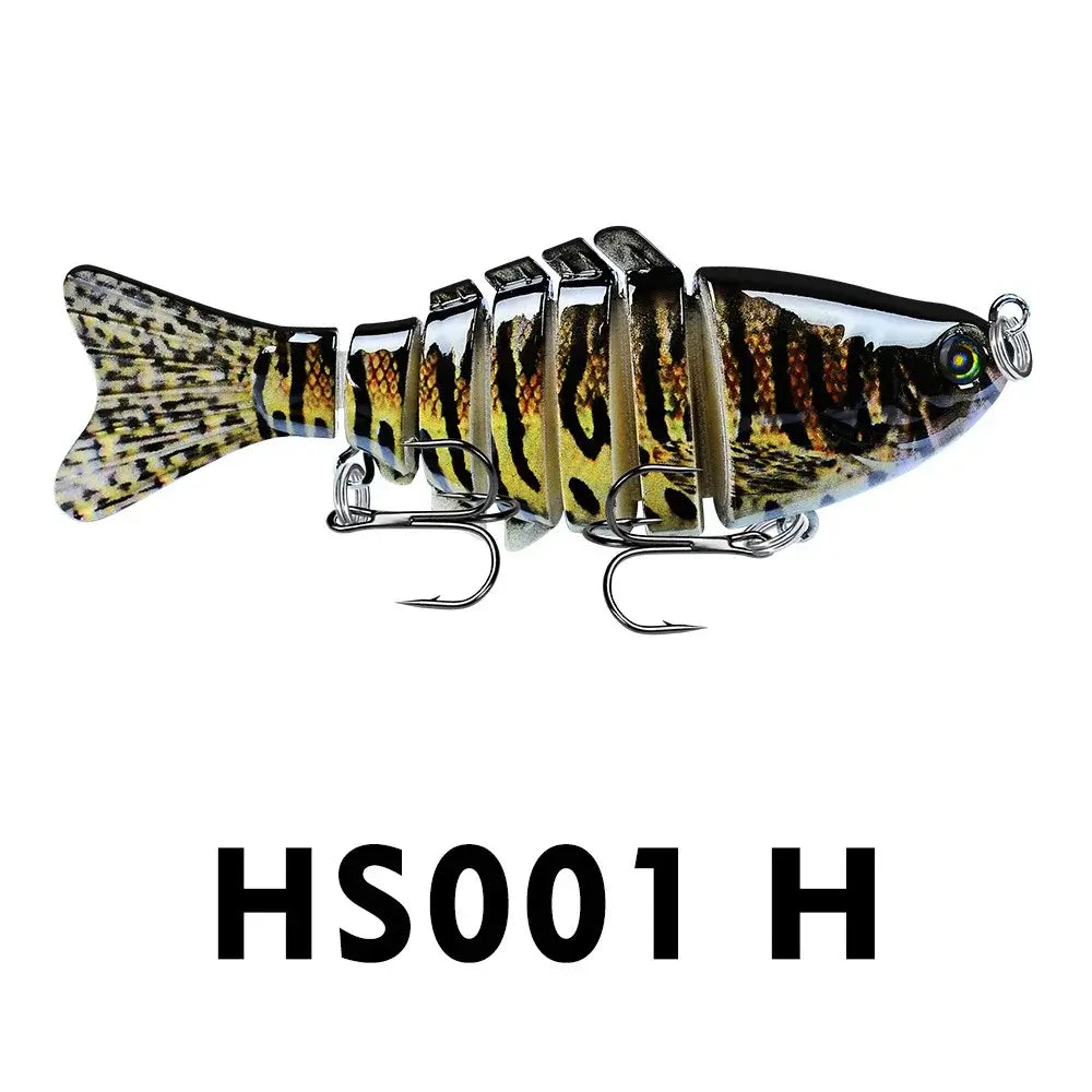 Multi Jointed Swimbait in HS001 H design, ideal for freshwater and saltwater bass fishing.