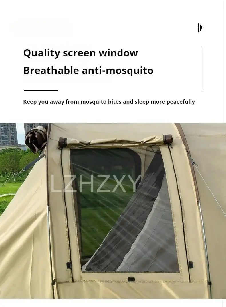 Breathable anti-mosquito screen window for outdoor camping tent ensuring peaceful sleep and protection from insects.